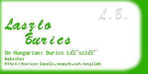 laszlo burics business card